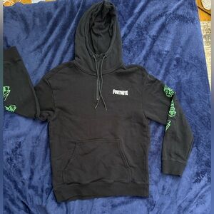 Black Fortnite Hoodie with Green Accents